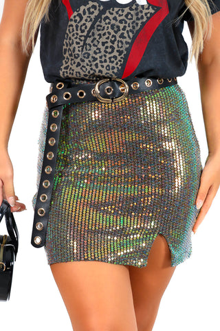Don't Be Shine - Multi Sequin Mini Skirt