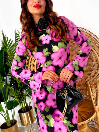 Floral About Me - Black Pink Floral Maxi Dress