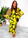 Floral About Me - Black Yellow Floral