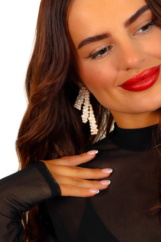 Girl With The Pearl - Gold Pearl Drop Earrings