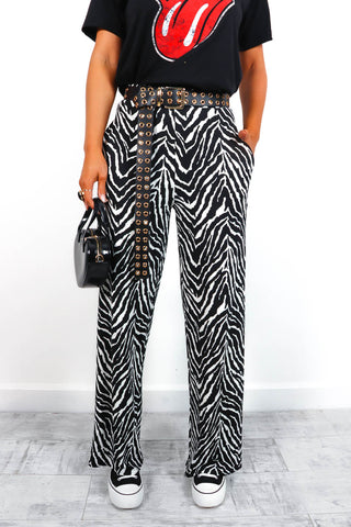 No Need To Change - Monochrome Zebra Trousers