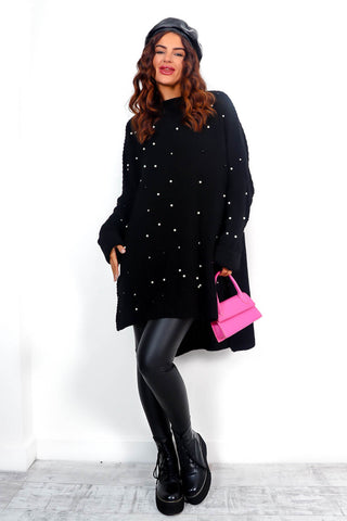 Pearl About Town - Black Pearl Knitted Jumper