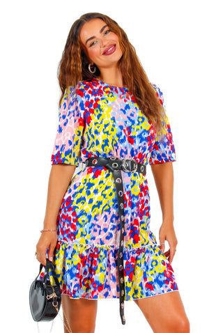 Shes Perfect - Multi Leopoard Print Mini Dress