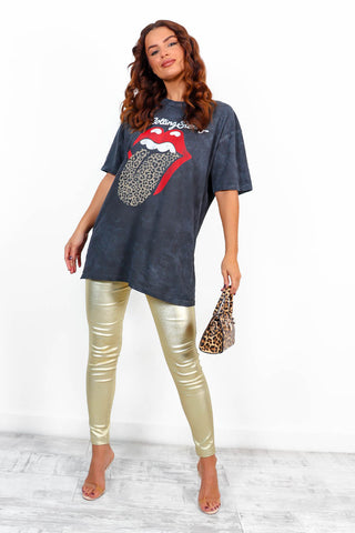 Standing Out - Gold Metallic Coated Jeans