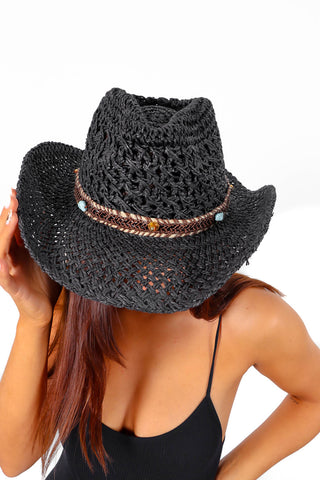 Wild Ride - Black Embellished Cowboy Hat