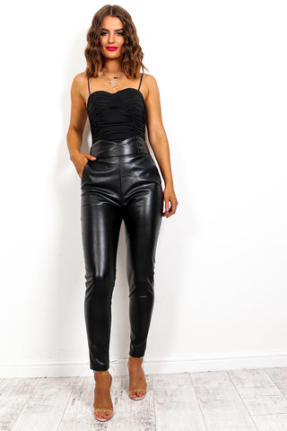 The Business - Black PU Trousers