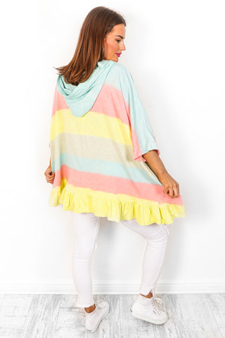 Total Stripe Out - Mint Multi Hooded Top