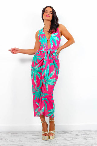 Tropical Breeze - Green Pink Swimsuit Co-ord