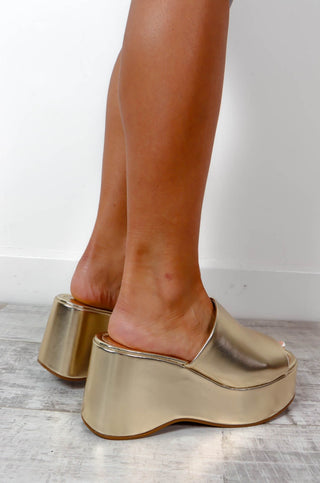 All The Above - Gold Mule Flatforms