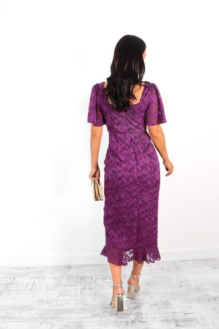 Angel Like Me - Purple Lace Midi Dress