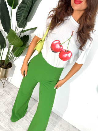 Big Ambitions - Green Wide Leg Trousers