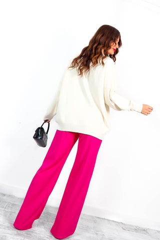Big Ambitions - Pink Wide-Leg Trousers