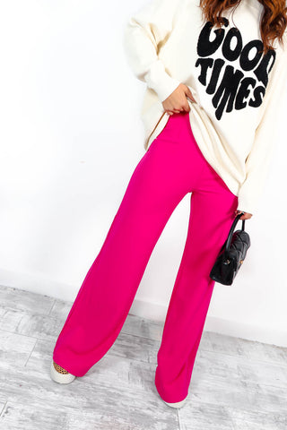 Big Ambitions - Pink Wide-Leg Trousers