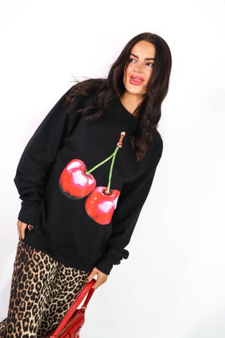 Cherry Bomb - Black Cherry Graphic Sweatshirt