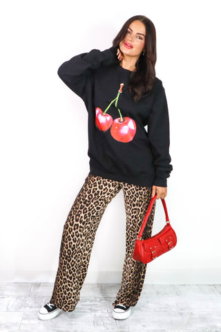 Cherry Bomb - Black Cherry Graphic Sweatshirt