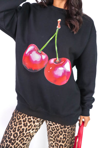 Cherry Bomb - Black Cherry Graphic Sweatshirt