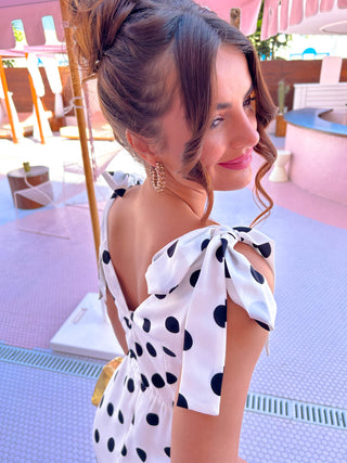 Hot Spot - White Polka Dot Maxi Dress