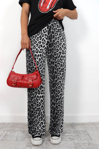 No Need To Change - Grey Leopard Trousers
