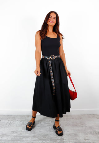 Vest Wishes - Black Ribbed Vest Maxi Dress