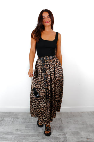 Vest Wishes - Beige Leopard Ribbed Vest Maxi Dress