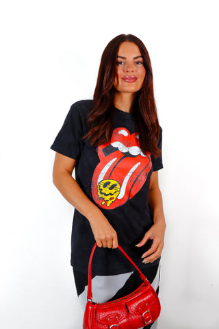 Tongue Twister - Acid Wash Mouth Print T-Shirt