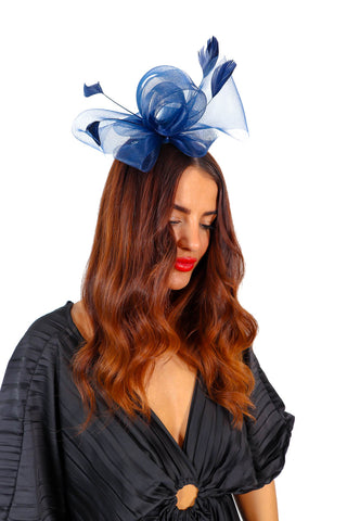 Fabulously Fascinating - Navy Feather Fascinator