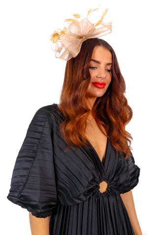 Fabulously Fascinating - Nude Feather Fascinator