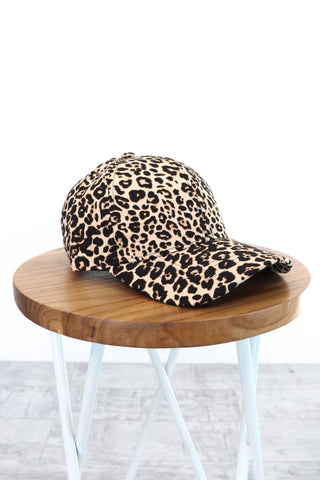 Cap-Ture The Moment -  Small Beige Leopard Print Cap