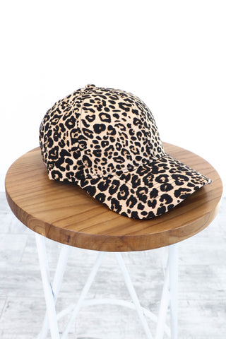 Cap-Ture The Moment -  Small Beige Leopard Print Cap