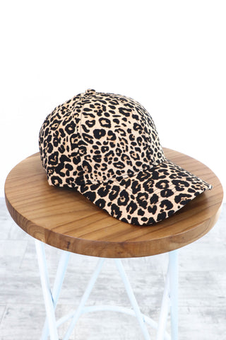 Cap-Ture The Moment -  Small Beige Leopard Print Cap