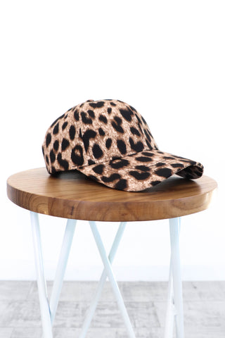 Cap-Tured Your Heart - Large Beige Leopard Print Cap