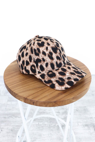 Cap-Tured Your Heart - Large Beige Leopard Print Cap