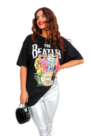 I'm With The Band - Black Multi Beatles Licensed T-Shirt