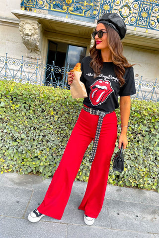 Big Ambitions - Red Wide Leg Trousers