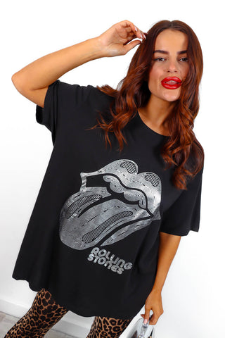 I'm With The Band - Black Silver Holographic Rolling Stones Licensed T-ShirtI'm With The Band - Black Silver Holographic Rolling Stones Licensed T-Shirt