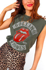 Rolling Stones Tank T-shirt - Green Red