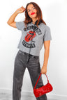 Rolling Stones Crop Tee - Grey Red 