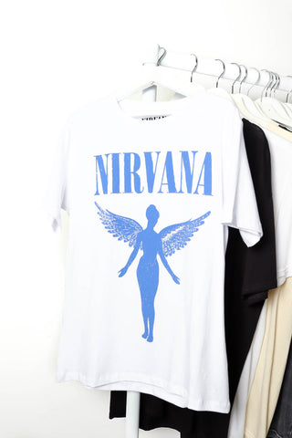 I'm With The Band - White Cobalt Nirvana Licensed T-Shirt