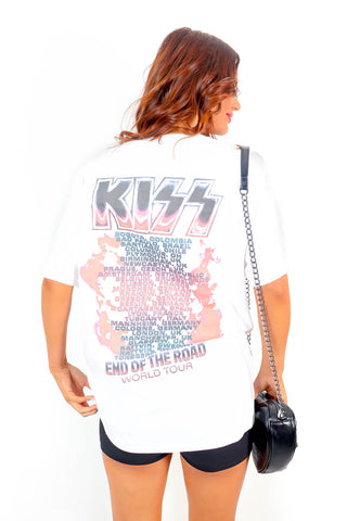I'm With The Band - White Red KISS Licensed T-Shirt