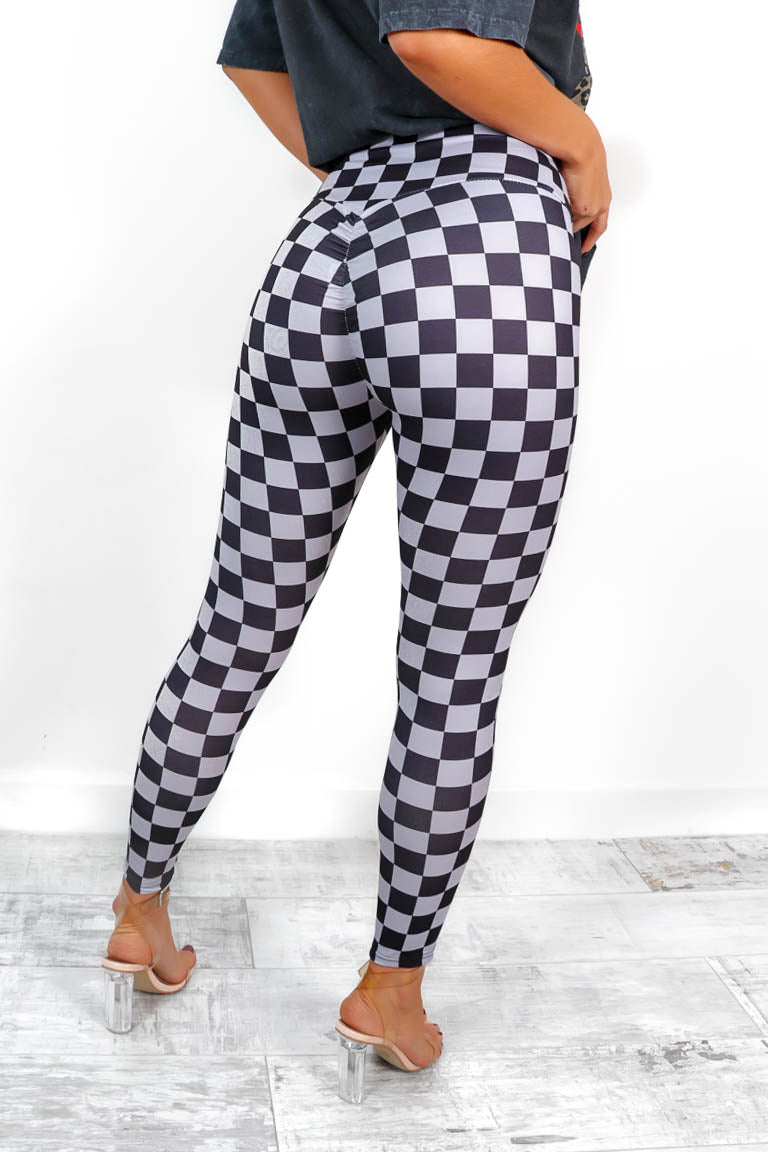 Keep In Check - Black Grey Checkerboard Leggings – DLSB