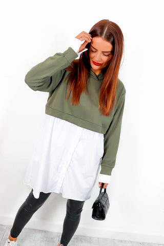 Keep It Chill - Khaki 2 in 1 Hooded Shirt