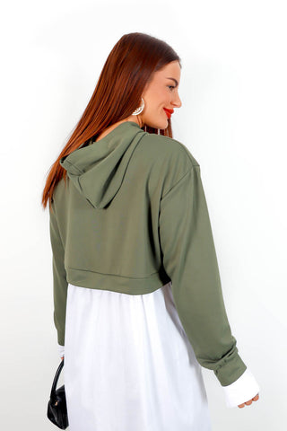 Keep It Chill - Khaki 2 in 1 Hooded Shirt