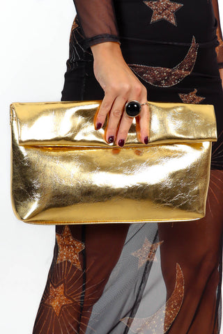 Keep Me Close - Gold Grab Clutch Bag