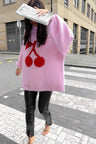 Love Your Peace - Pink Red Cherry Reversible Knitted Jumper