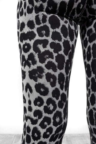 Never Change - Grey Leopard Flared Trousers