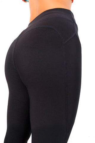 On My High Horse - Black Ribbed Crossover Waistband Leggings