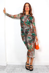 Out Of This World - Green Brown Floral Leopard