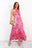 Pleat Of The Moment - Pink Animal Halter Neck Pleated Midi Dress