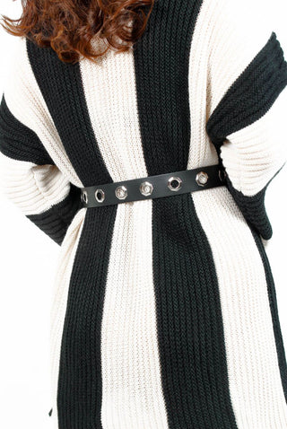 Punk Vibes - Black Silver Eyelet Belt