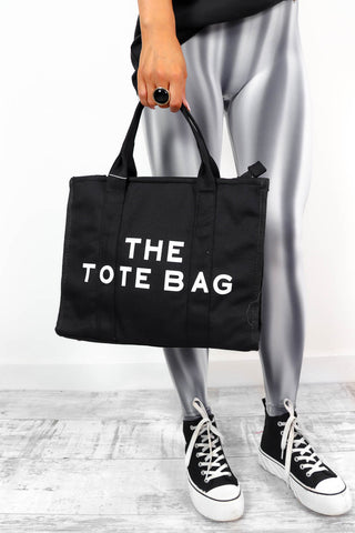 Rock The Tote - Black White Large Tote Bag